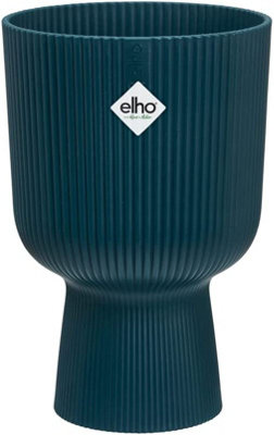 Elho Vibes Fold Coupe 14cm Plastic Plant Pot in Deep Blue