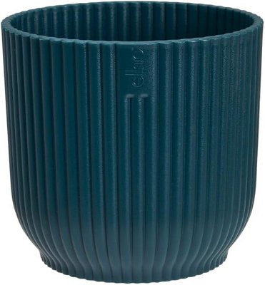 Elho Vibes Fold Mini 11cm Round Deep Blue Recycled Plastic Plant Pot ...