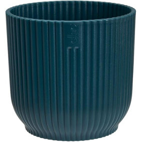 Elho Vibes Fold Mini 11cm Round Deep Blue Recycled Plastic Plant Pot