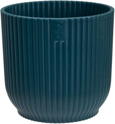 Elho Vibes Fold Mini 7cm Round Deep Blue Recycled Plastic Plant Pot
