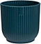 Elho Vibes Fold Mini 9cm Round Deep Blue Recycled Plastic Plant Pot
