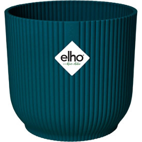 Elho Vibes Fold Round 16cm Plastic Plant Pot in Deep Blue