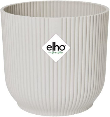 Elho Vibes Fold Round 22cm Plastic Plant Pot in Silky White