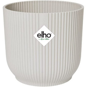 Elho Vibes Fold Round 22cm Plastic Plant Pot in Silky White