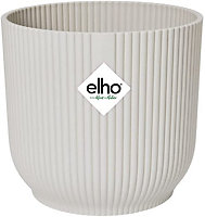 Elho Vibes Fold Round 25cm Plastic Plant Pot in Silky White