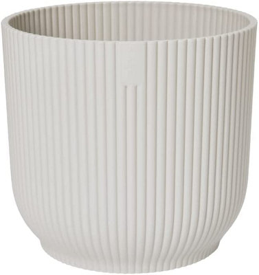 Elho Vibes Fold Round 30cm Plastic Plant Pot in Silky White