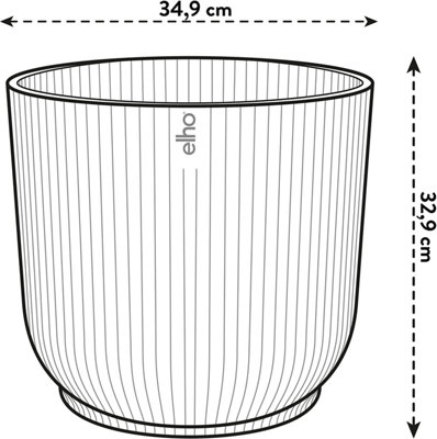 Elho Vibes Fold Round 35cm Plastic Plant Pot with Wheels in Deep Blue - 7