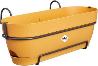 Elho Vibia Campana Recycled Plastic All in 1 Trough Plant Pot 50cm Honey Yellow