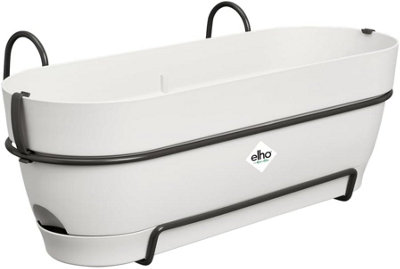 Elho Vibia Campana Recycled Plastic All in 1 Trough Plant Pot 50cm Silky White