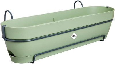 Elho Vibia Campana Recycled Plastic All in 1 Trough Plant Pot 70cm Pistachio Green