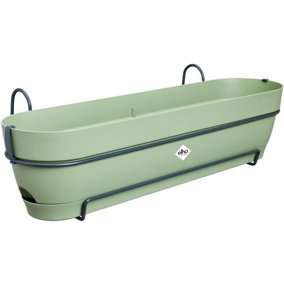 Elho Vibia Campana Recycled Plastic All in 1 Trough Plant Pot 70cm Pistachio Green