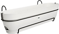 Elho Vibia Campana Recycled Plastic All in 1 Trough Plant Pot 70cm Silky White