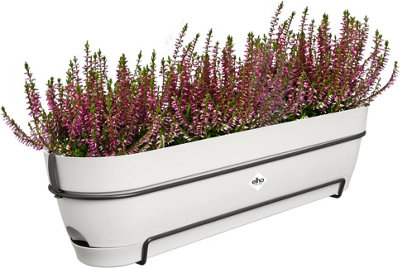 Elho Vibia Campana Recycled Plastic All in 1 Trough Plant Pot 70cm Silky White