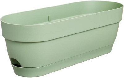 Elho Vibia Campana Recycled Plastic Trough Plant Pot 50cm Pistachio Green