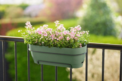 Elho Vibia Campana Recycled Plastic Trough Plant Pot 50cm Pistachio Green - 4