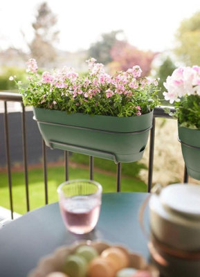 Elho Vibia Campana Recycled Plastic Trough Plant Pot 50cm Pistachio Green - 8