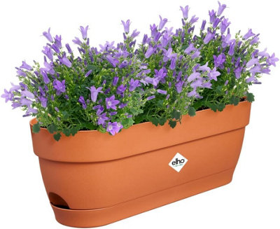 Elho Vibia Campana Recycled Plastic Trough Plant Pot 50cm Terracotta