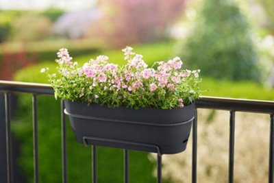 Elho Vibia Campana Recycled Plastic Trough Plant Pot 70cm Anthracite - 7