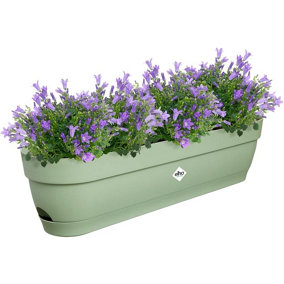 Elho Vibia Campana Recycled Plastic Trough Plant Pot 70cm Pistachio Green