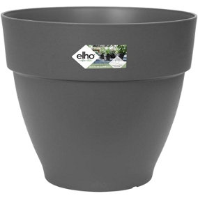 Elho Vibia Campana Round 20cm Anthracite Recycled Plastic Plant Pot