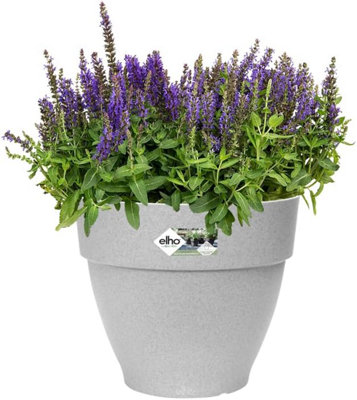 elho Vibia Campana Round 25 - Plant Pot for Outdoor - 100% Recycled Plastic - 24.5 x H 21.0 cm - Living Concrete