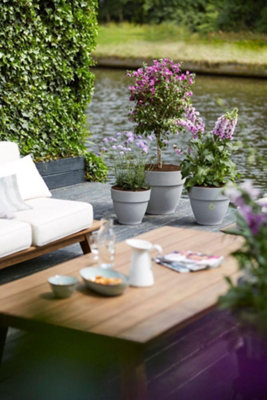 elho Vibia Campana Round 25 - Plant Pot for Outdoor - 100% Recycled Plastic - 24.5 x H 21.0 cm - Living Concrete