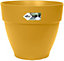Elho Vibia Campana Round 25cm Honey Yellow Recycled Plastic Plant Pot