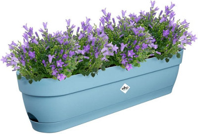 elho Vibia Campana Trough 70 - Planter for Balcony - 69.0 x H 17.0 cm - Vintage Blue