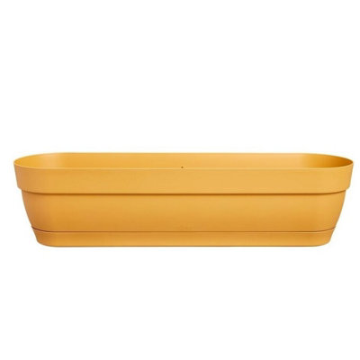 Elho Vibia Campana Trough Honey Yellow 70cm Recycled Plastic Plant Pot