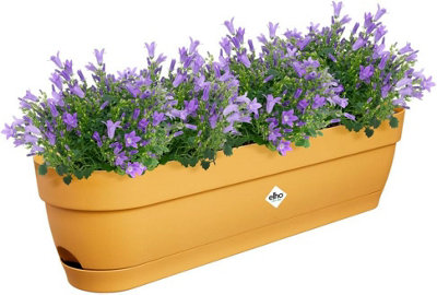 Elho Vibia Campana Trough Honey Yellow 70cm Recycled Plastic Plant Pot - 4