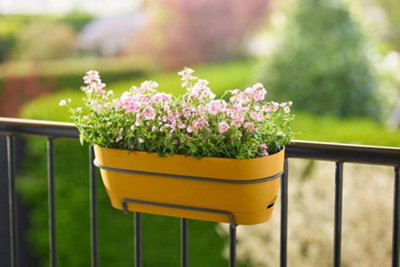 Elho Vibia Campana Trough Honey Yellow 70cm Recycled Plastic Plant Pot - 6