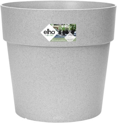 elho Vibia Straight Round 30 - Flower Pot for Outdoor - 100% Recycled Plastic - 29.3 x H 28.0 cm - Living Concrete