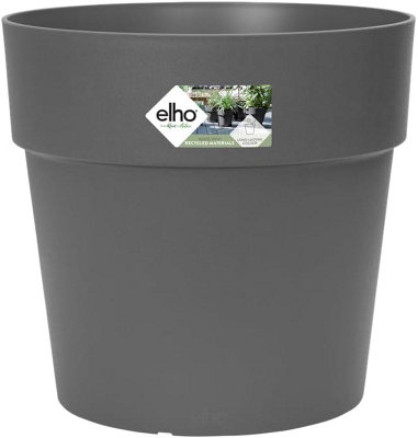 elho Vibia Straight Round 40 - Flower Pot for Outdoor - 100% Recycled Plastic - 39.0 x H 36.8 cm - Anthracite