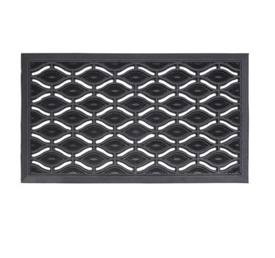 RONDO HEAVY DUTY RUBBER RING MAT RUG FRONT DOOR SCRAPER OUTDOOR DOORMAT NON  SLIP