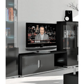 Elise Black High Gloss And Grey TV Unit T63