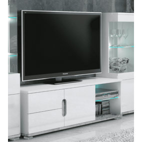 Elise White High Gloss And Grey TV Unit T63