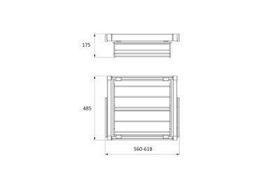 Elite shoe storage rack - wardrobe organiser - 600mm, graphite