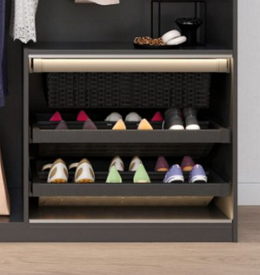 Elite shoe storage rack - wardrobe organiser - 600mm, graphite