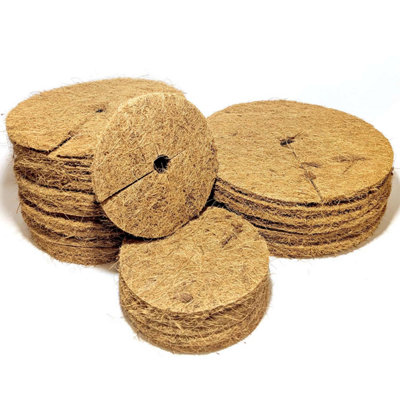 Elixir Gardens 48cm Moisture Retaining Coco Coir Disc Mulch Mats for ...