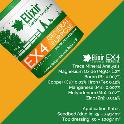 Elixir Gardens 5-7.5-10 EX4 General Purpose Premium Base Fertiliser ...