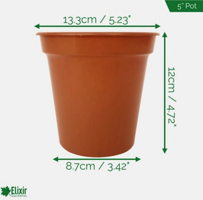 Elixir Gardens 5 inch Glossy Terracotta Plant Pots x18