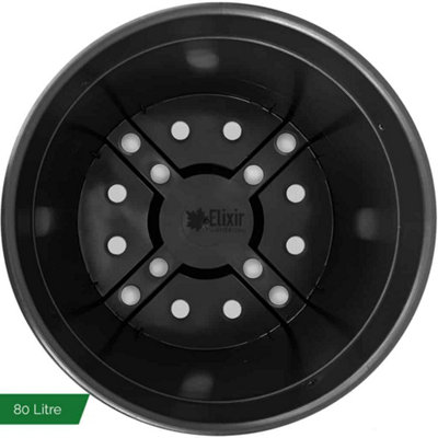 Elixir Gardens 80L Black Recycled Plastic Plant Pot x100