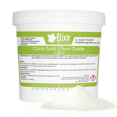 Elixir Gardens Anhydrous Citric Acid Descaling, Cleaning, Resealable ...