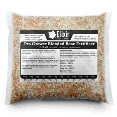 Elixir Gardens Blended Base Fertiliser ProGrower Potato Fertiliser 15-9 ...