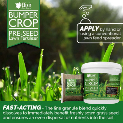 Elixir Gardens Bumper Crop Lawn Pre-Seeder 6-11-18 tub x 25kg