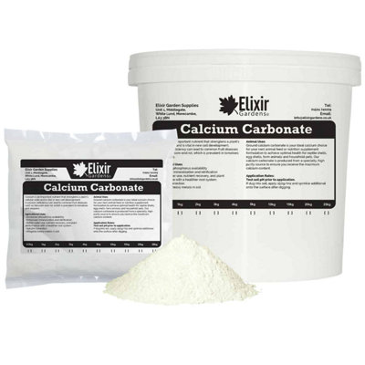 Elixir Gardens Calcium Carbonate Powder CaCo3 (Limestone) Fertiliser & Nutritional Supplement in bag x25kg