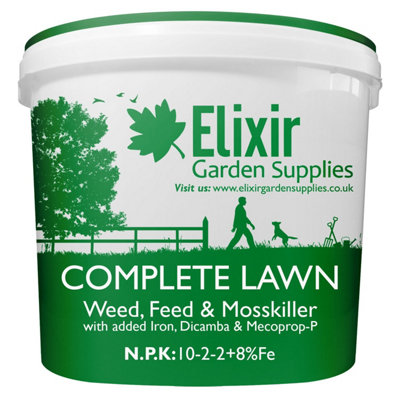 Elixir Gardens COMPLETE LAWN Weed, Feed & Mosskiller 10-2-2+8Fe 4-in-1 ...