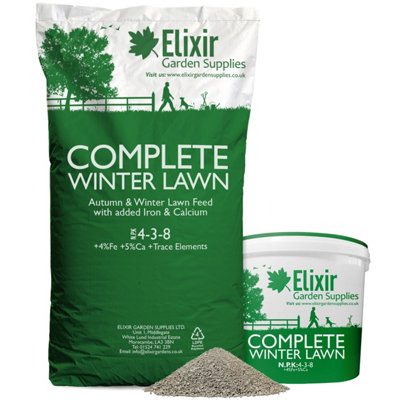 Elixir Gardens Complete Winter & Autumn Lawn Feed/Fertiliser with Iron ...