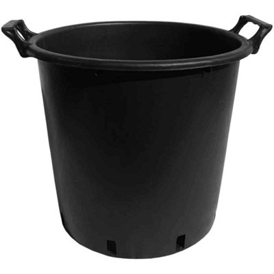Elixir Gardens Heavy Duty 35 Litre Tree & Shrub Patio Recycled Plastic Container Pots/Tubs with Handles x3