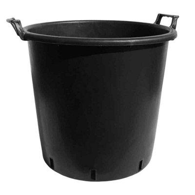 Elixir Gardens Heavy Duty 50 Litre Tree & Shrub Patio Recycled Plastic Container Pots/Tubs with Handles x2